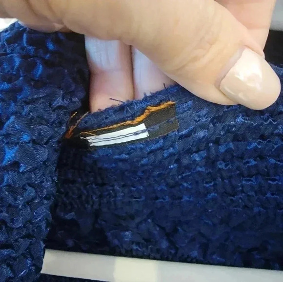 Blue Crinkle Fabric Front Tie Jacket - Picture 2 of 3